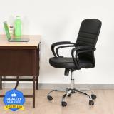 Nilkamal Aries Leatherette Office Arm Chair (Black, Knock Down)