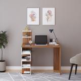 FURNEASER Engineered Wood Study Table (Free Standing, Finish Color - Exotic Teak & White, DIY(Do-It-Yourself))