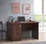 DeckUp Uniti Walnut Engineered Wood Office Table (Free Standing, Finish Color - Walnut, DIY(Do-It-Yourself))