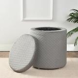 HOMTHINZ Foam Standard Ottoman (Finish Color - Grey, Pre Assembled)