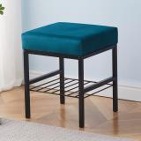 ImperialCraft Metal Standard Ottoman (Finish Color - BLACK, Pre Assembled)