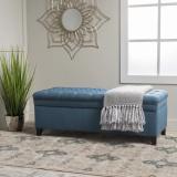 Adorn Homez Fabric Cocktail Ottoman (Finish Color - Blue, Pre Assembled)