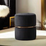 ImperialCrafts Foam Pouf (Finish Color - Black, Pre Assembled)