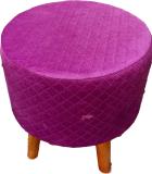 SALMANONLINESOL Solid Wood Pouf (Finish Color - Dark Pink, DIY(Do-It-Yourself))