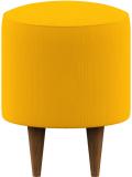 chumbak Solid Wood Pouf (Finish Color - Mustard, Pre Assembled)