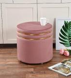 Unique Creation Handicrafts Solid Wood Pouf (Finish Color - Pink, Knock Down)