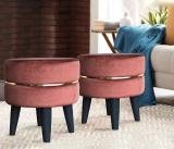 Homebuk Solid Wood Pouf (Finish Color - Brown, Pre Assembled)