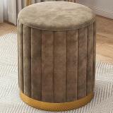 ImperialCrafts Fabric Pouf (Finish Color - Brown, Pre Assembled)