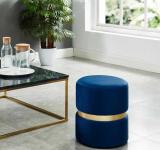 Unique Creation Handicrafts Solid Wood Standard Ottoman (Finish Color - blue, Pre Assembled)