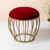 nestroots Metal Standard Ottoman (Finish Color - GOLD, Pre Assembled)