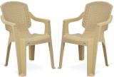 Oaknest Unboxing Furniture Supreme Mark Plastic Chair for Living Room/Indoor/Outdoor Plastic Outdoor Chair (CANE, Set of 2, Knock Down)