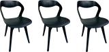 SOMRAJ Cafe/Restaurant/Hotel/Hall/Garden/Dining/Home Living Room Side Chair Plastic Cafeteria Chair (BLACK, Set of 3, Pre-assembled)