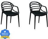 cello Atria Cafeteria Set Of 2 Chair,Black Plastic Cafeteria Chair (Black, Set of 2, Pre-assembled)