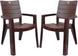 cello Jordan Armrest Plastic Outdoor Chair (Rosewood, Set of 2, Pre-assembled)