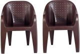 Perfect Steel Traders Mario Model Arm Chair for Home, Garden Plastic Outdoor Chair (Glossy, Set of 2, Pre-assembled)