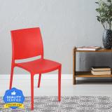 Nilkamal 8 Plastic Outdoor Chair (Bright Red, Pre-assembled)