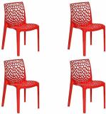 KITHANIA WEB CHAIR Plastic Outdoor Chair (RED, Pre-assembled)