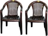 Anmol DANDI BROWN SET OF 2 CHAIR FULLY COMFORT nd weight bearing capacity 150 kg outdoor chair Plastic Outdoor Chair (Gloosy, Set of 2, Pre-assembled)