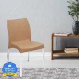 Nilkamal Novella 07 Plastic Outdoor Chair (Biscuit Brown, Pre-assembled)