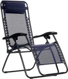 Lilac Zero Gravity Chair, Lawn Chair Recliner Lounge, Portable Camping Folding Chair Metal Outdoor Chair (BLUE, Pre-assembled)