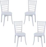 swagath furniture Chair For Cafe/Home/Office Set Of 4 Indoor/Outdoor Plastic Cafeteria Chair (White, Pre-assembled)