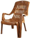 cello Comfort Plastic Outdoor Chair (Sandalwood, Pre-assembled)