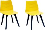 SCHOOL FURNITURE Garden/Dining/Home Living Room Side Study Chair for Indoor and Outdoor use 2 PC Plastic Living Room Chair (Finish Color - YELLOW, Pre-assembled)