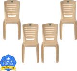 Nilkamal Plastic Outdoor Chair (Marble Beige, Set of 4, Pre-assembled)