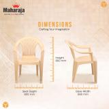 MAHARAJA Chetak for Home, Office | Comfortable | Arm Rest | Bearing Capacity upto 200Kg Plastic Outdoor Chair (Beige, Set of 2, Pre-assembled)