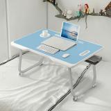 StarAndDaisy Multipurpose Bed | Laptop | Study Table with Foldable, Storage Box Wood Portable Laptop Table (Finish Color - Buddy Blue)