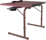 TABLE MAGIC Mahogany IKON Height Adjustable Office Study Laptop Table with Cup Holder Engineered Wood Multipurpose Table (Free Standing, Finish Color - Mahogany, DIY(Do-It-Yourself))