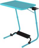 TABLE MAGIC Pro Executive Aqua Blue Workspace Computer Table with Footrest Plastic Computer Desk (U-shaped, Finish Color - Aqua Blue, DIY(Do-It-Yourself))