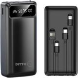 Ditto Hub 20000 mAh 12 W Power Bank (Black Colour, Lithium Polymer, Fast Charging for Mobile, Earbuds, Smartwatch, Tablet)