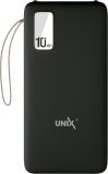 Unix 10000 mAh Compact Pocket Size Power Bank (Black, Lithium Polymer, Fast Charging for Mobile)