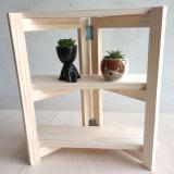 Nature House Wooden Rack Shelves for Living Room, Home Decor, Book Rack, Office, 3 Tiers Wooden Wall Shelf (Number of Shelves - 3, Beige)