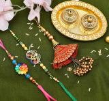 AG STORE Designer Latest Trendy Design Red Lumba, Peacock & Kids' Sun Rakhis with Stylish Thali Mauli Thread Rakhi, Greeting Card, Thali  Set (1Bhaiya Rakhi, 1Kids Rakhi,1Lumba Rakhi,1Thali, 1Heartfelt Quoted Greeting Card)