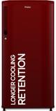Haier 175 L Direct Cool Single Door 2 Star Refrigerator  with DEFT TechnologyLarge Vegetable Box Red Mono, HED-182RS-N