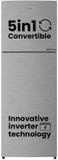 CANDY 240 L Frost Free Double Door 3 Star Refrigerator  with 5 in 1 Convertible model Brushline Silver, CDD2653SS