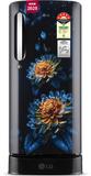 LG 185 L Direct Cool Single Door 5 Star Refrigerator with Base Drawer  with Smart Inverter Compressor, Fast Ice Making Ebony Florance, GL-D201AEFU