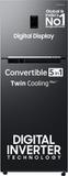 Samsung 363 L Frost Free Double Door 3 Star Convertible Refrigerator  with Digital Inverter, Convertible 5-in-1 and Display Luxe Black, RT39C553EBX/HL