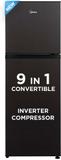 Midea 233 L Frost Free Double Door Top Mount 3 Star Convertible Refrigerator Jazz Black, MDRT359FGI28