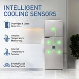 Panasonic 308 L Frost Free Double Door 3 Star Refrigerator  with 6-Stage Smart Inverter Jumbo Vegetable Basket Shiny Silver, NR-TG351CUSN