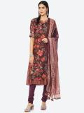 BIBA Printed Kurta, Churidar & Dupatta Set