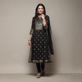 BIBA Embroidered Kurta, Churidar & Dupatta Set