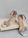 Elle Women Heels (Silver , 8)