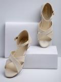 Dressberry Stylish Fancy Heel Sandal With Ankle Strap For Women & Girls Women Wedges (Off White , 3)