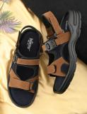 Roadster Men Sports Sandals (Tan, Black , 8)