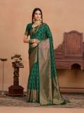 MIMOSA Paisley Mysore Art Silk Saree (Dark Green)