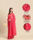 INDIAN WOMEN Woven Bollywood Chiffon Saree (Pink)