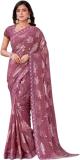 MAHOTSAV Floral Print Bollywood Georgette, Jacquard Saree (Pink)